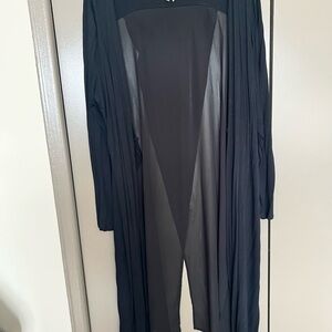 Sheer Black Long Duster Cardigan